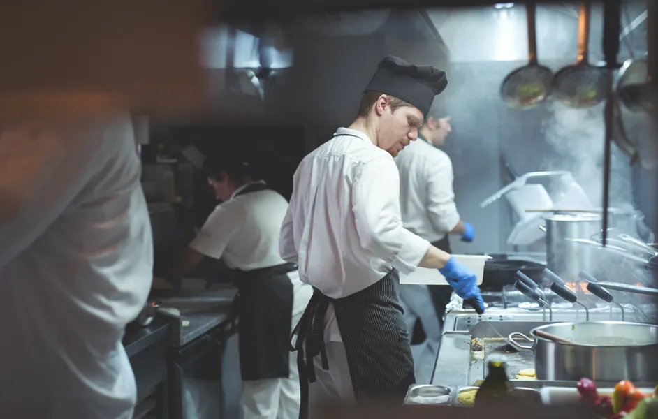 Chef in Open kitchen