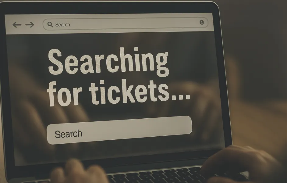 “Searching for tickets” banner