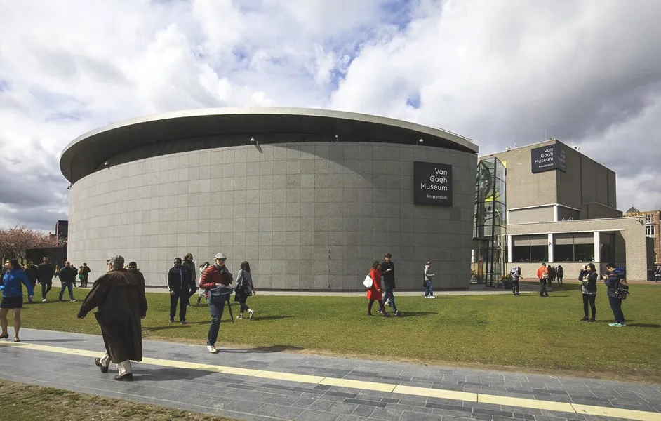 family outside the Van Gogh Museum