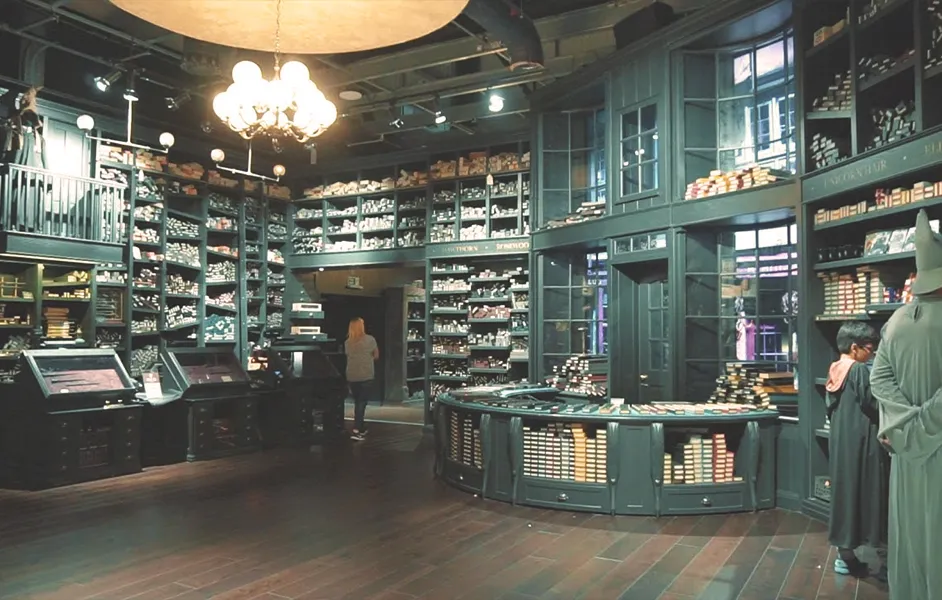 Ollivanders wand shop close-up