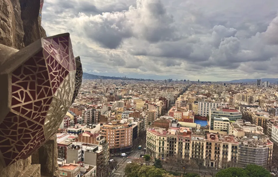 Tower view of Barcelona skyline