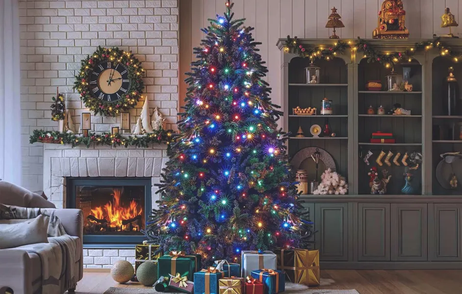 lights and Christmas trees