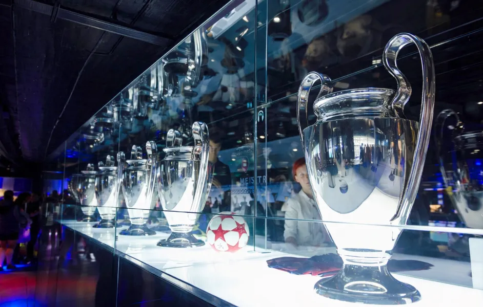 Champions League trophies in the museum
